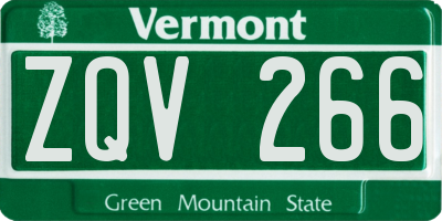 VT license plate ZQV266