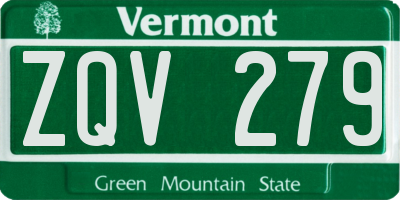 VT license plate ZQV279