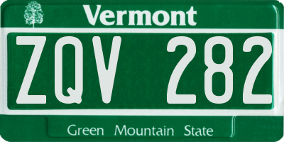 VT license plate ZQV282