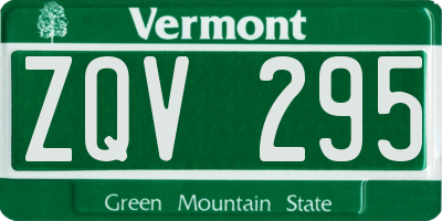 VT license plate ZQV295