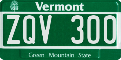VT license plate ZQV300