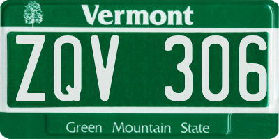 VT license plate ZQV306