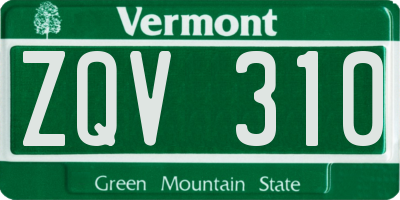 VT license plate ZQV310
