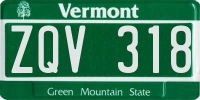 VT license plate ZQV318