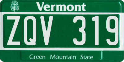 VT license plate ZQV319