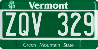VT license plate ZQV329