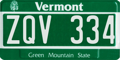 VT license plate ZQV334