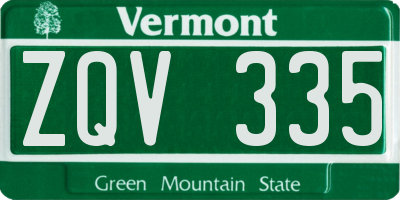 VT license plate ZQV335