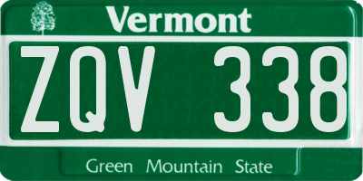 VT license plate ZQV338