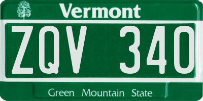 VT license plate ZQV340