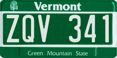 VT license plate ZQV341