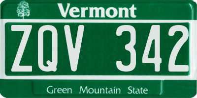 VT license plate ZQV342