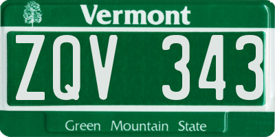 VT license plate ZQV343