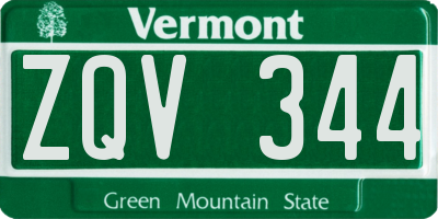 VT license plate ZQV344