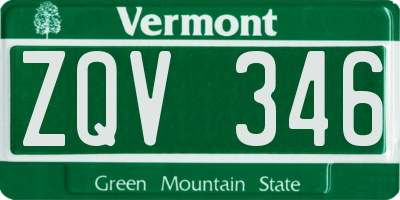 VT license plate ZQV346