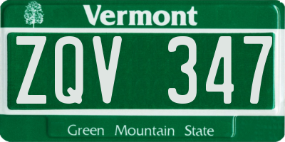 VT license plate ZQV347
