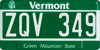 VT license plate ZQV349