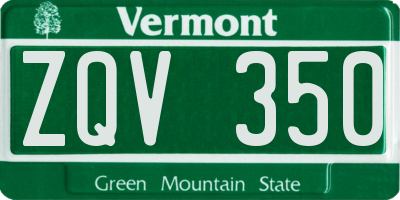 VT license plate ZQV350
