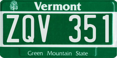 VT license plate ZQV351