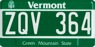 VT license plate ZQV364