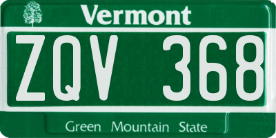 VT license plate ZQV368