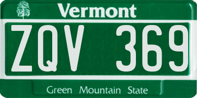 VT license plate ZQV369