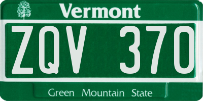 VT license plate ZQV370