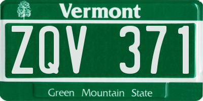 VT license plate ZQV371