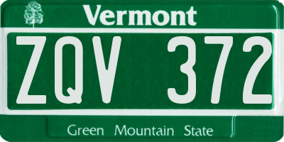 VT license plate ZQV372