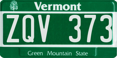 VT license plate ZQV373