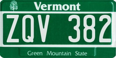 VT license plate ZQV382