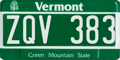 VT license plate ZQV383