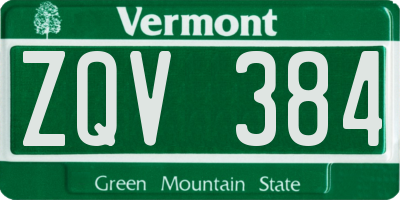 VT license plate ZQV384