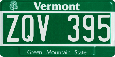 VT license plate ZQV395