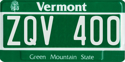 VT license plate ZQV400