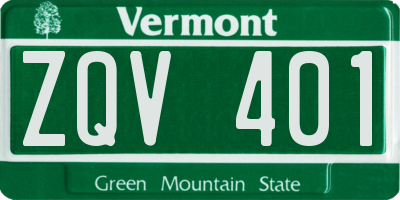 VT license plate ZQV401