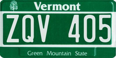 VT license plate ZQV405
