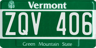 VT license plate ZQV406