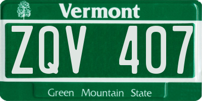 VT license plate ZQV407