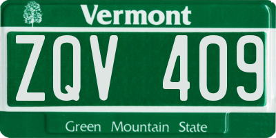 VT license plate ZQV409