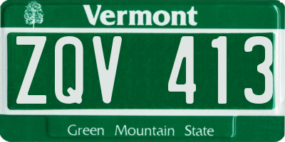 VT license plate ZQV413