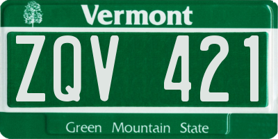 VT license plate ZQV421