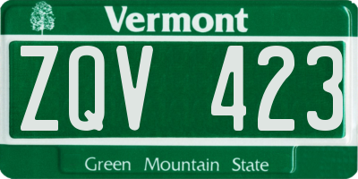VT license plate ZQV423