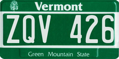 VT license plate ZQV426