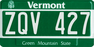VT license plate ZQV427