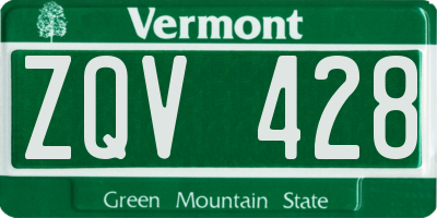 VT license plate ZQV428