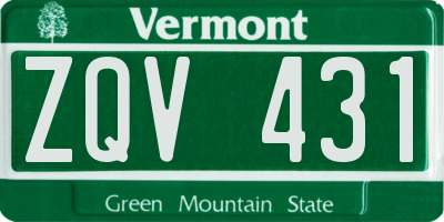 VT license plate ZQV431