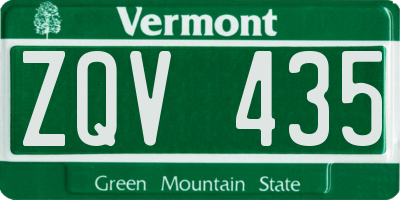 VT license plate ZQV435