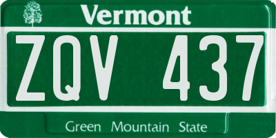 VT license plate ZQV437