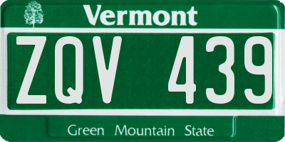 VT license plate ZQV439
